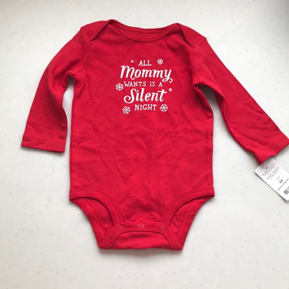 5/$25 CARTER’S NWT Christmas Onesie LS Screenprint - Picture 1 of 5